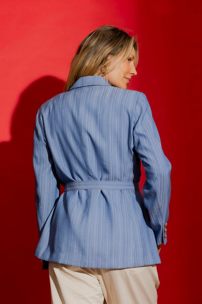 Chambray Self Stripe Soft Blazer