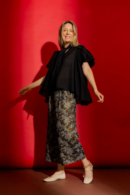 Black Tencel/Linen Addy Blouse