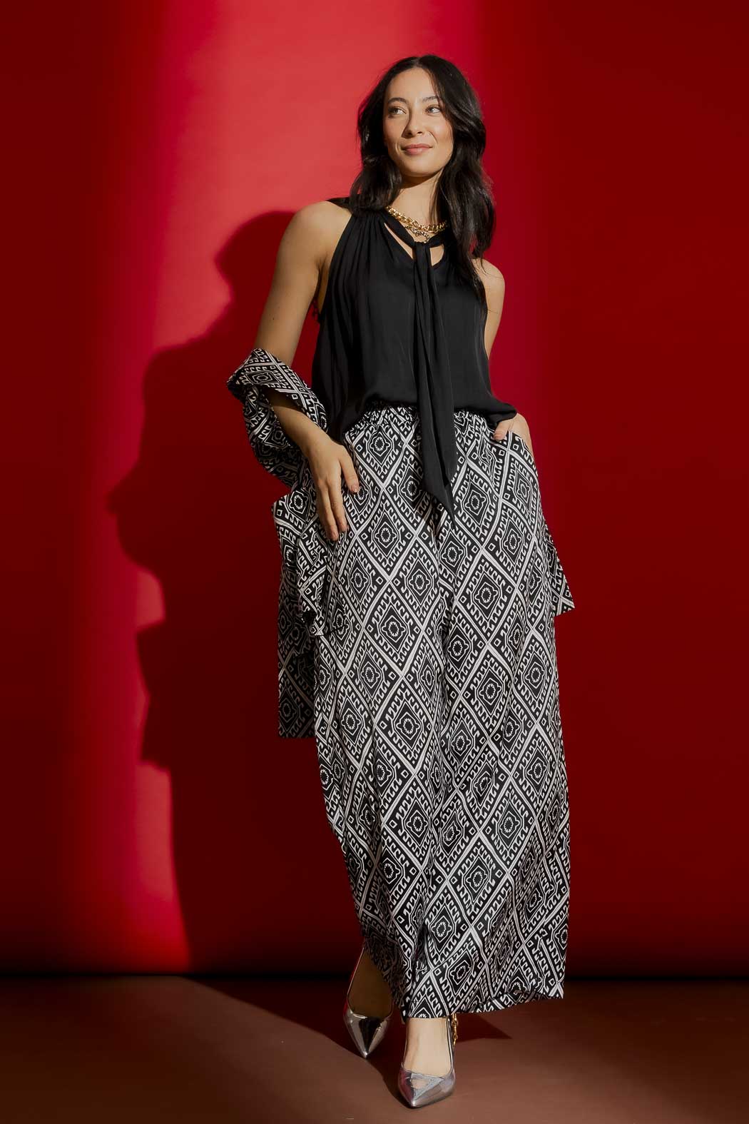 Black Tie Neck Top