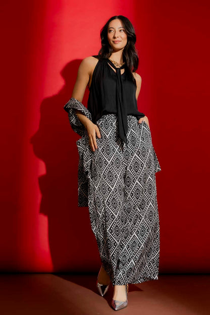 Black Tie Neck Top