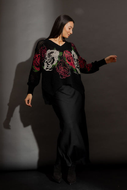 Black Hand Painted Jumper Black S/M