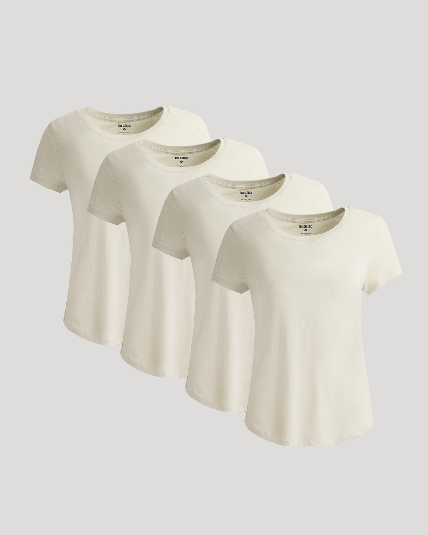 Womens Oatmeal Slub Scoop Neck Tee 4-Pack
