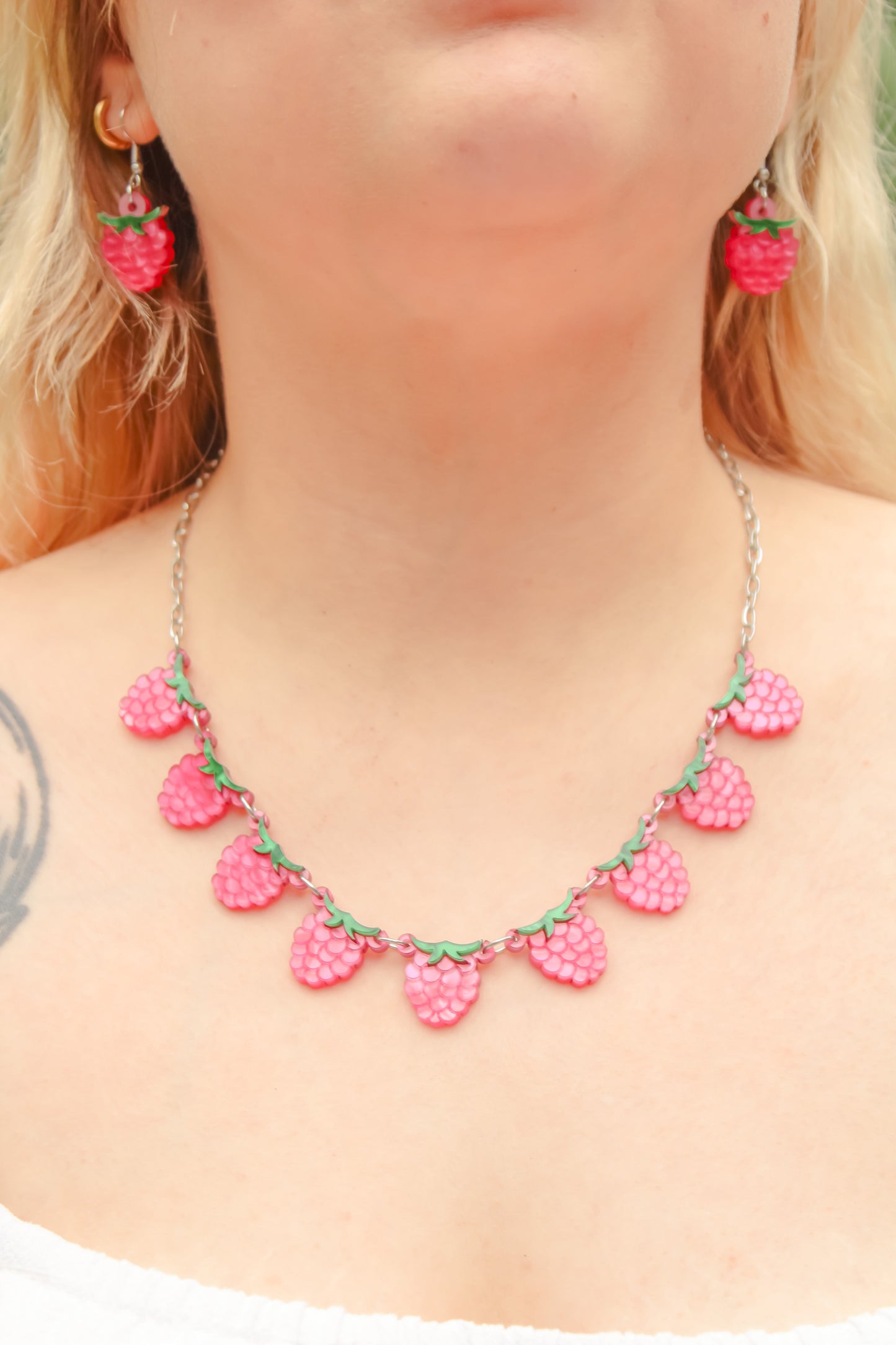The Punnet Necklace - Raspberries