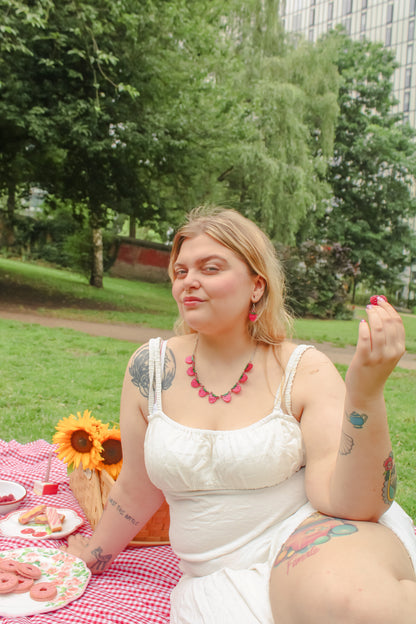 The Punnet Necklace - Raspberries