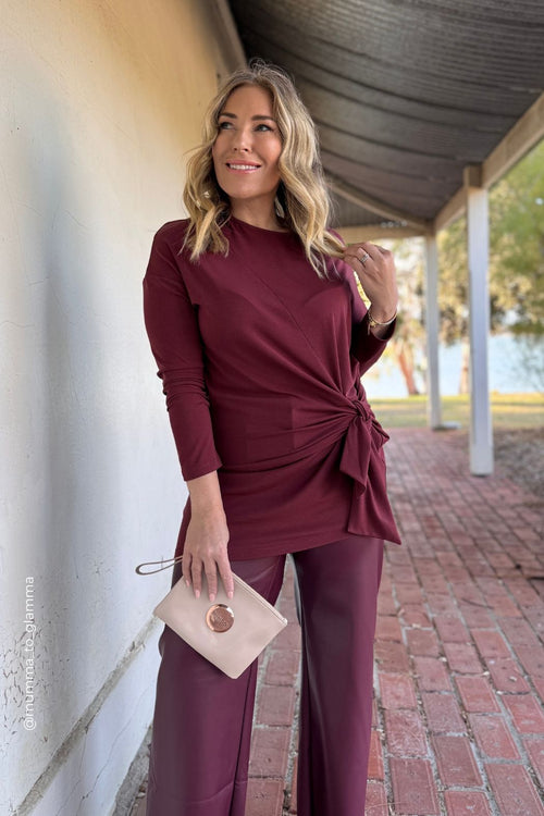 Burgundy Tencel Harlow Top