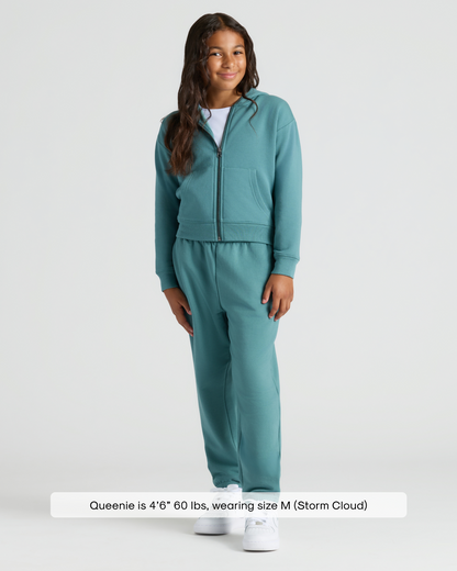 Girls Stormcloud Cropped Zip Hoodie