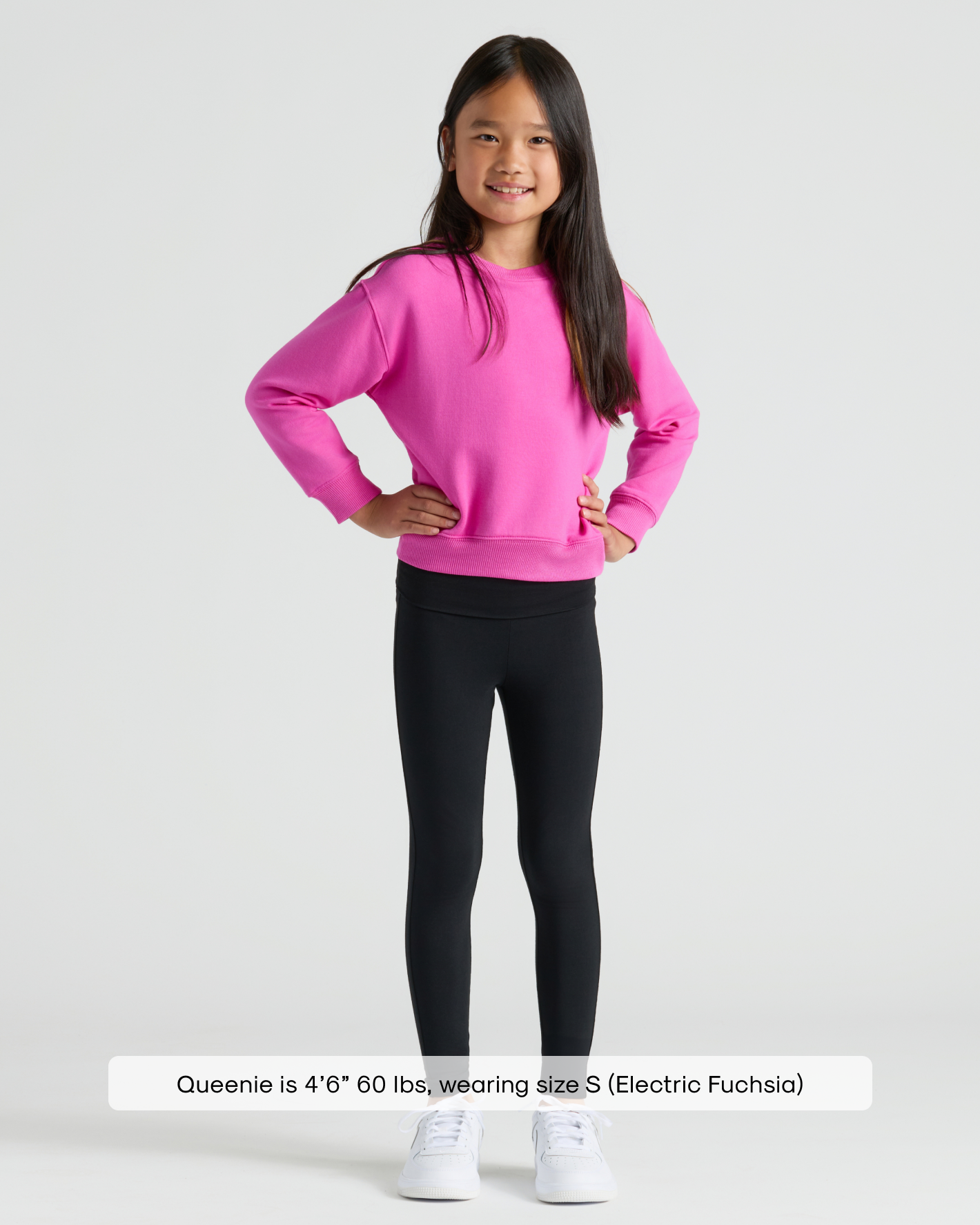Girls Electric Fuchsia Slouch Pullover Crew