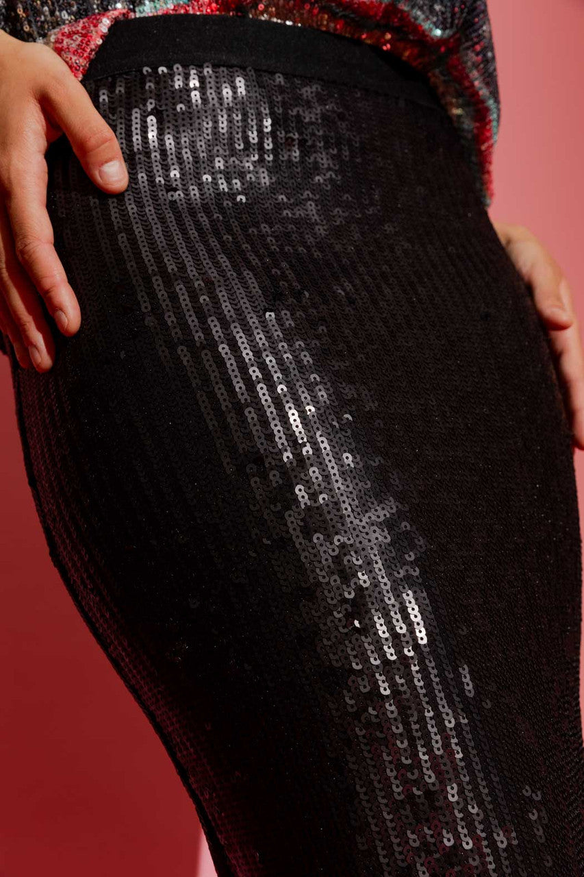 Black Sequin Skirt
