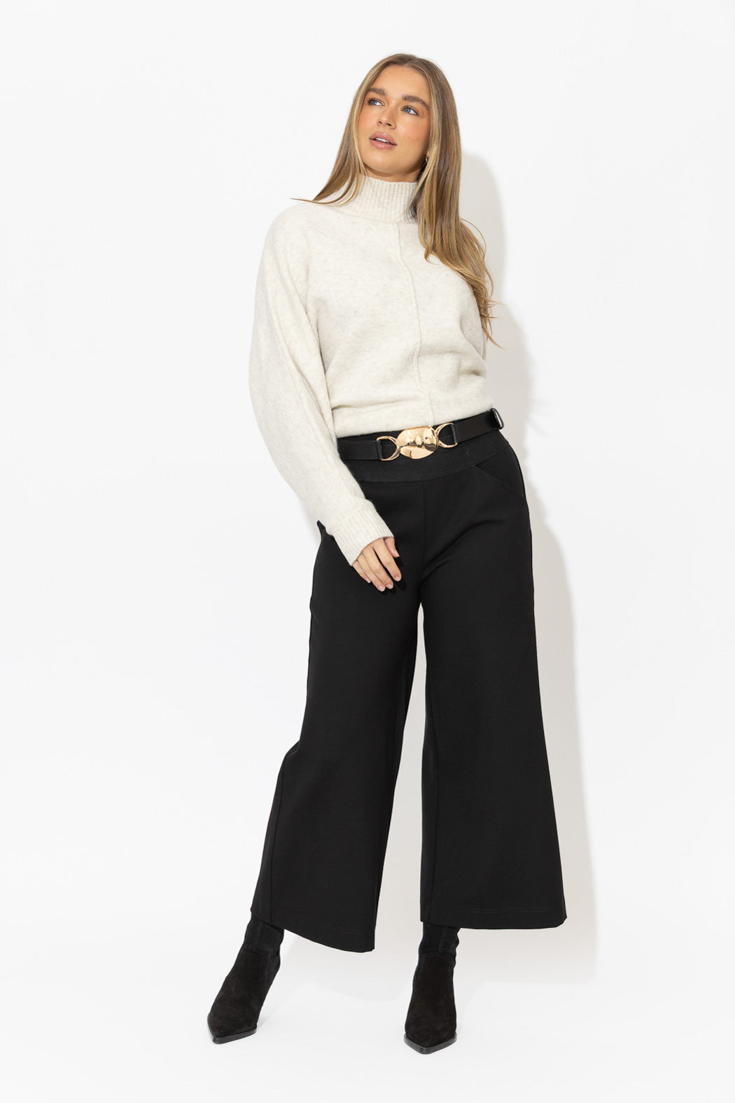 Black Waist Shaper Jet Culotte