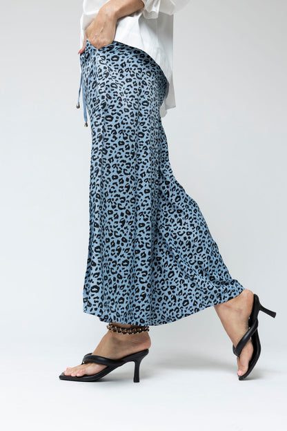 Blue Animal Chambray Split Culottes - Sale