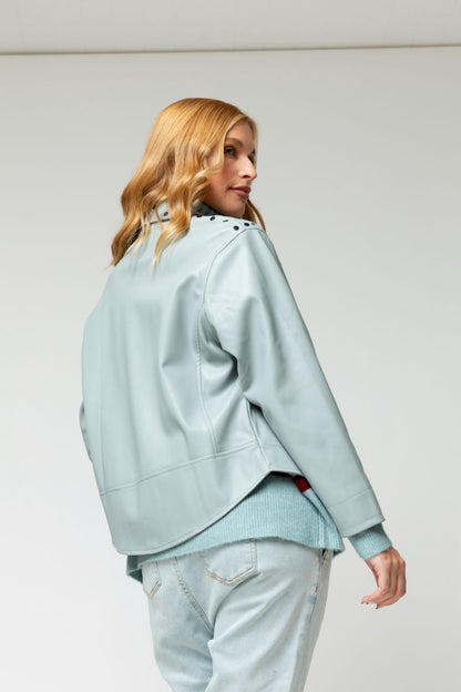 Chambray Ultra Stud Biker Jacket - Sale