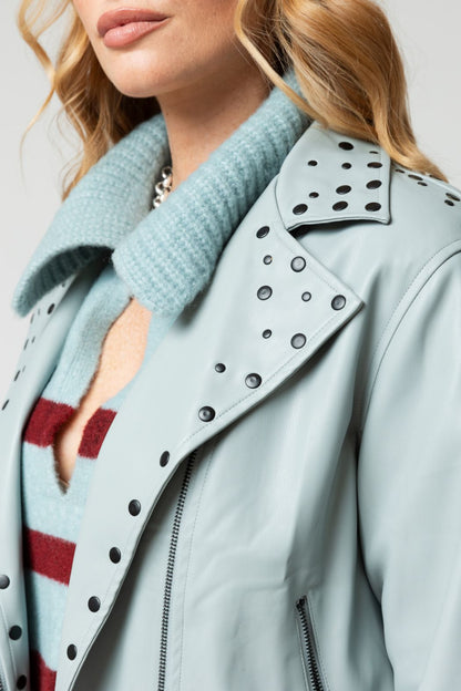 Chambray Ultra Stud Biker Jacket - Sale