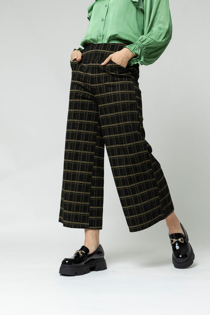 Black Khaki Jet Ponte Culotte