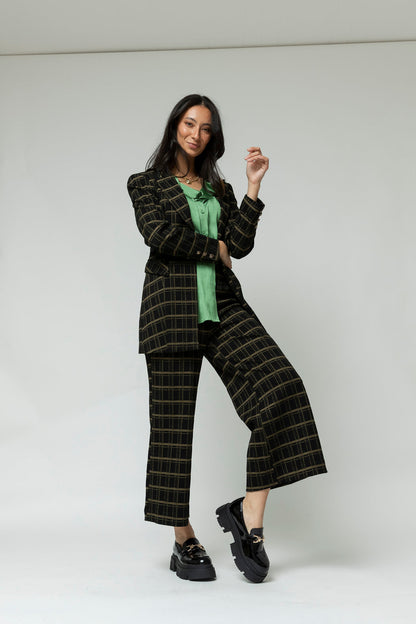 Black Khaki Adria Blazer- Sale