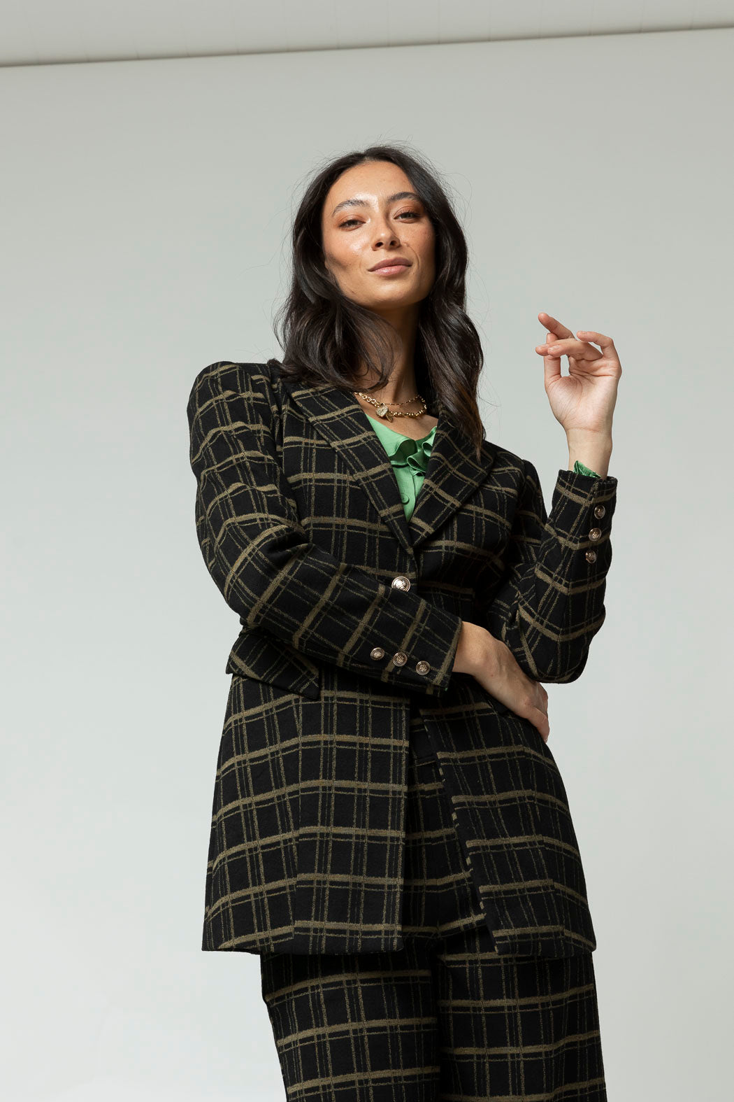 Black Khaki Adria Blazer- Sale