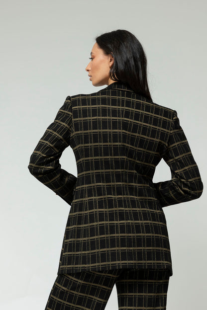 Black Khaki Adria Blazer- Sale