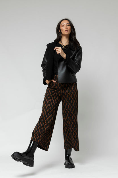 Black Tan Jet Ponte Culotte- Sale