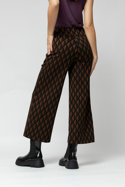 Black Tan Jet Ponte Culotte- Sale