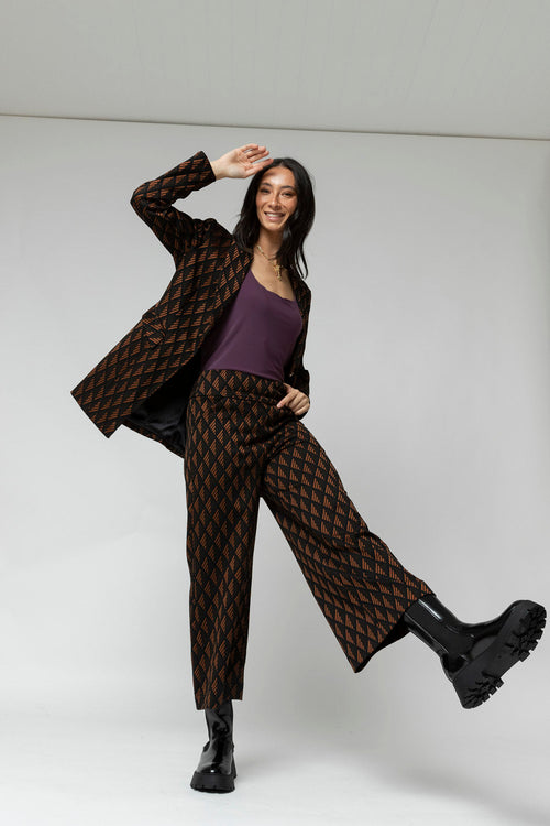 Black Tan Jet Ponte Culotte- Sale