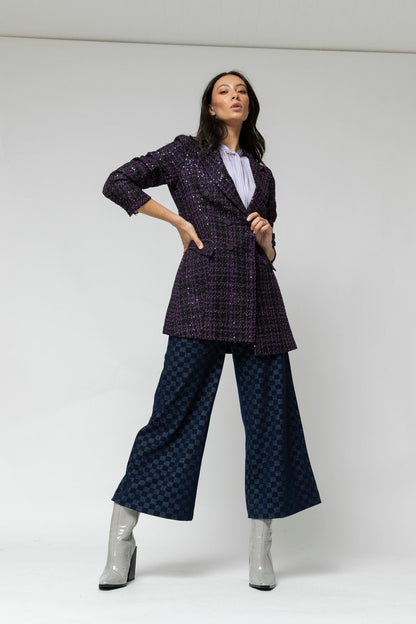 Black/purple Tweed Blazer- Sale