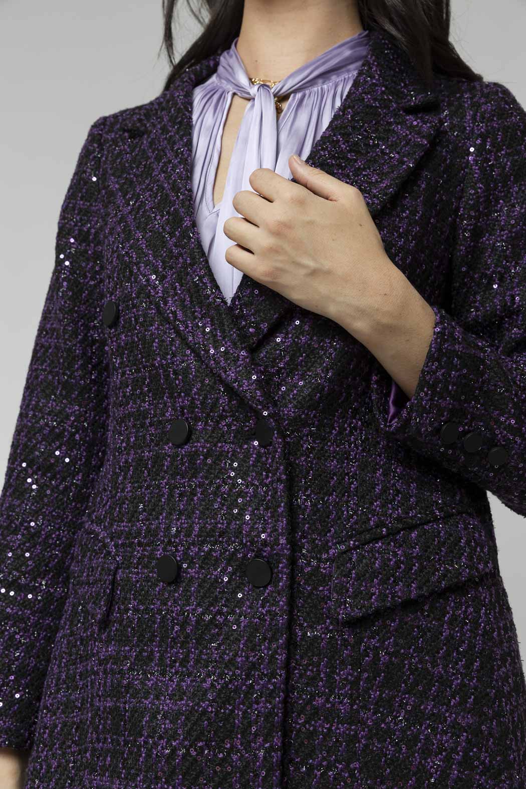 Black/purple Tweed Blazer- Sale