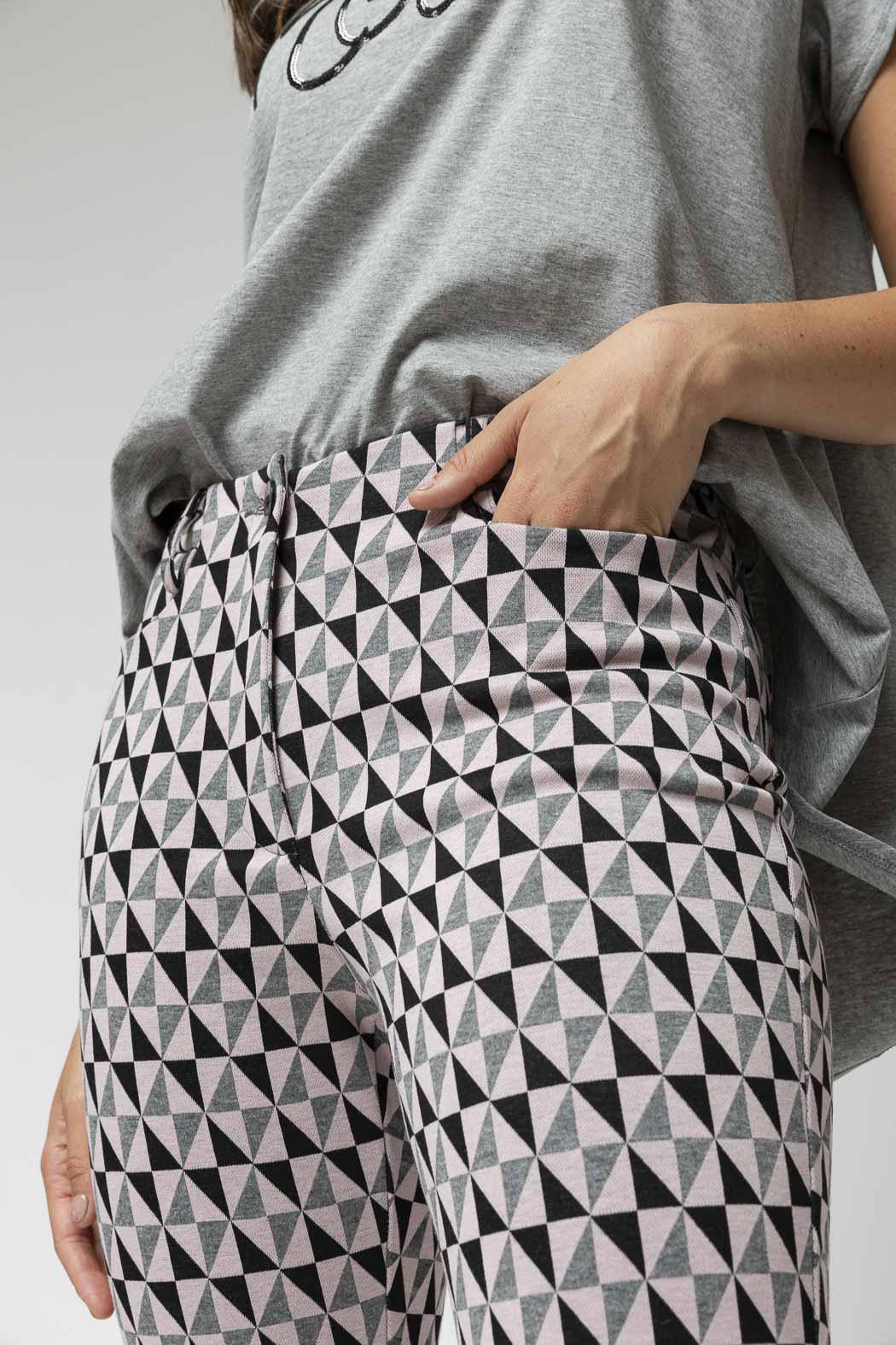Black Pink Ponte Flare Pant - Final Sale