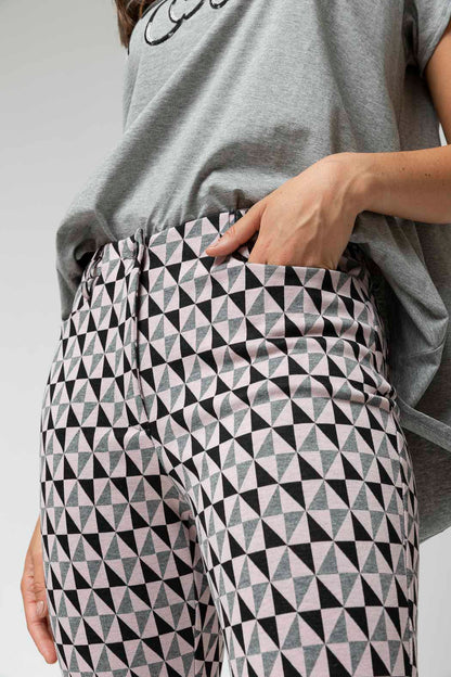 Black Pink Ponte Flare Pant - Final Sale