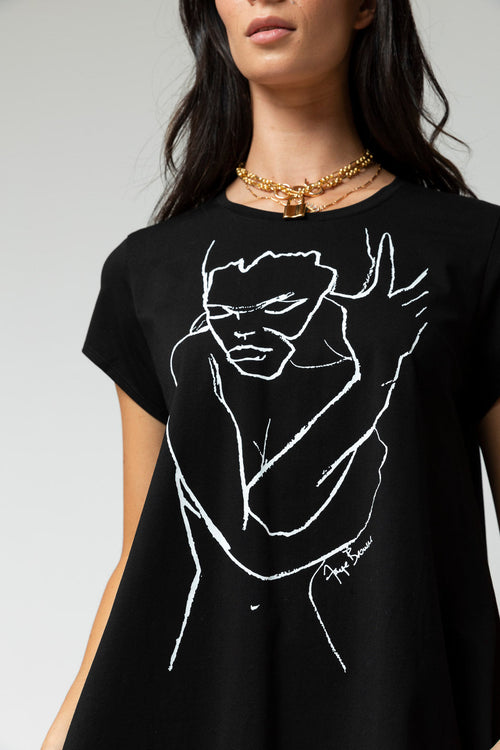 Black Bodycon T Shirt - Final Sale