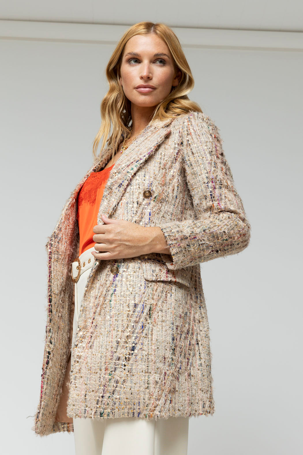 Beige Applique Blazer - Sale