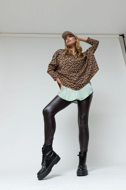 Burgundy Waxed Leggings - Final Sale