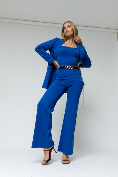 Bright Cobalt Wide Flare Pant - Final Sale
