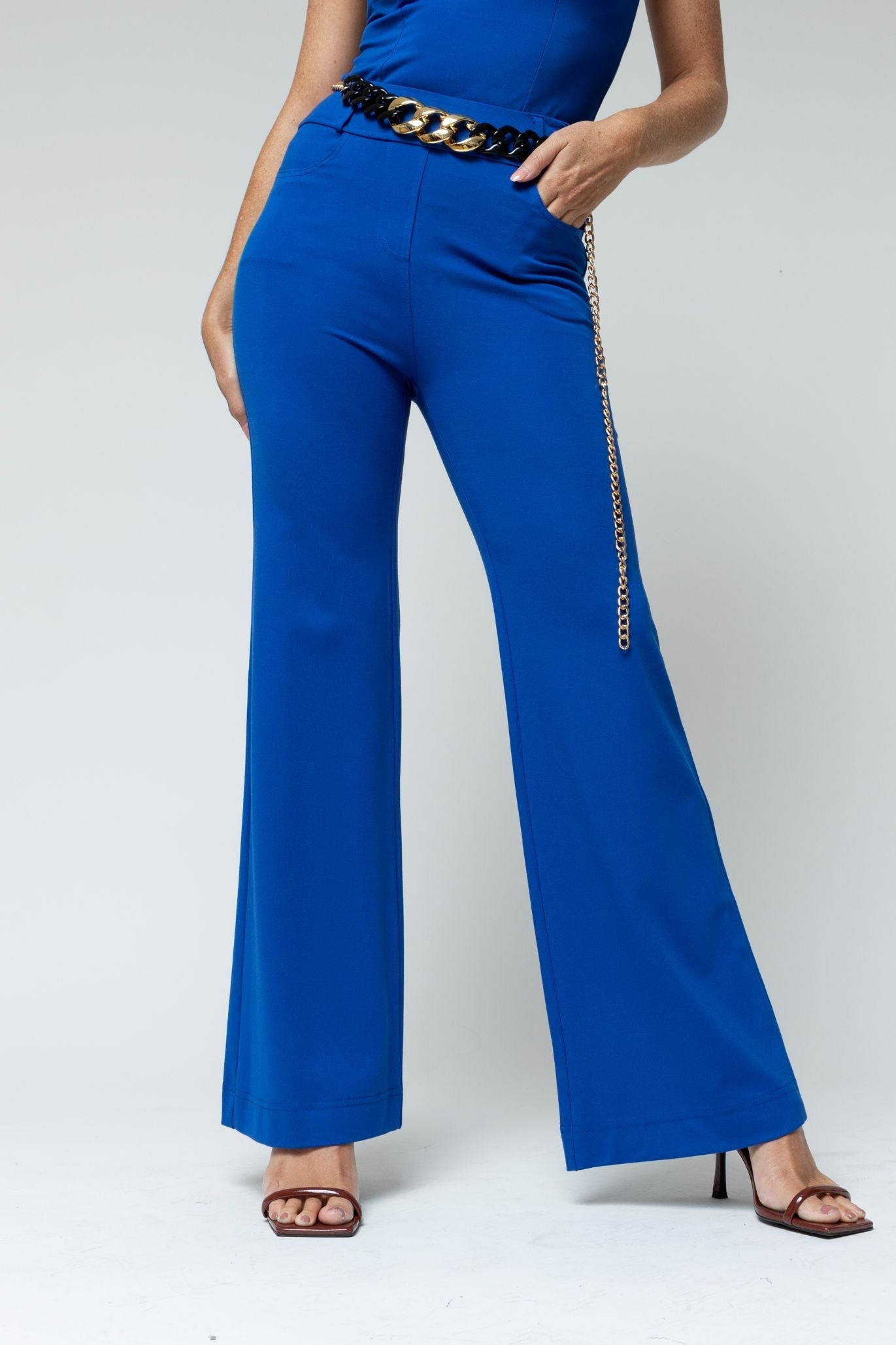 Bright Cobalt Wide Flare Pant - Final Sale