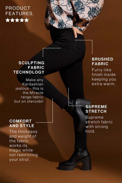 Black Sculpt Black Zip Pant