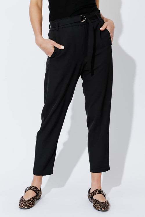 Black Euro Paperbag Pant