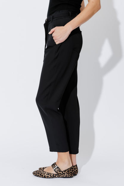 Black Euro Paperbag Pant