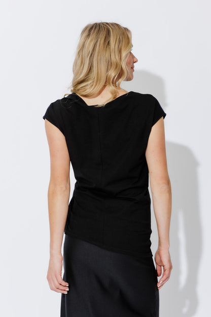 Black Cotton Harlow Top