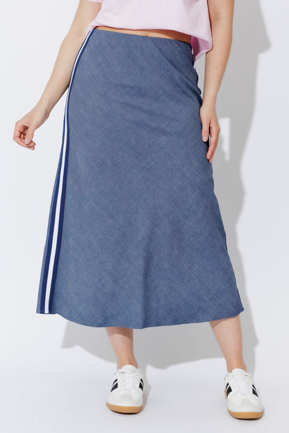 Chambray Sport Bias Skirt