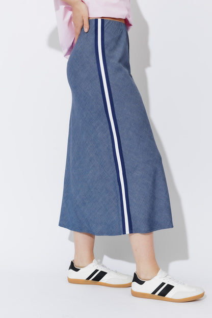 Chambray Sport Bias Skirt