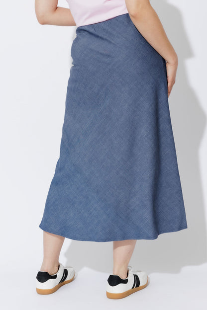 Chambray Sport Bias Skirt