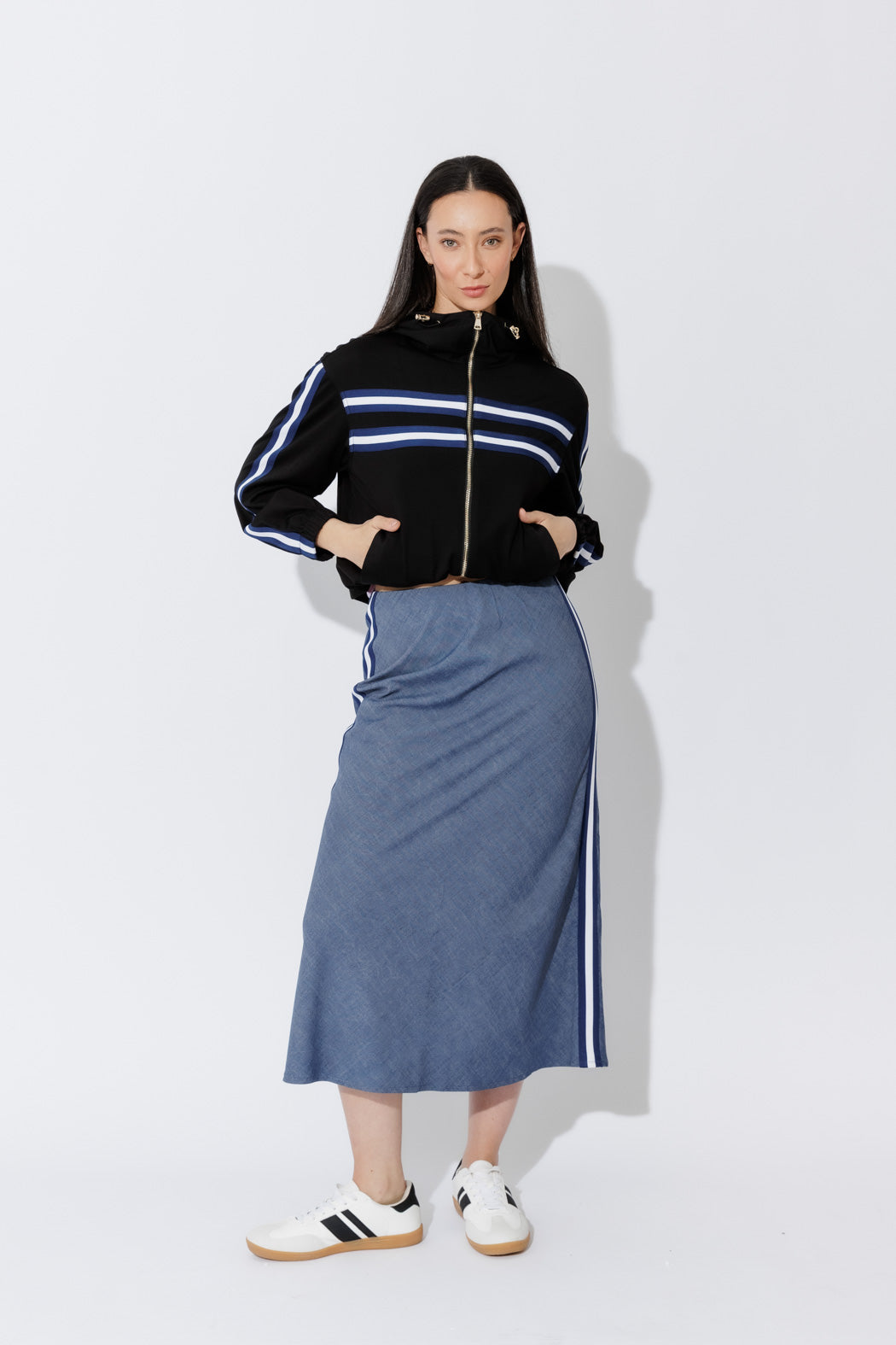 Chambray Sport Bias Skirt