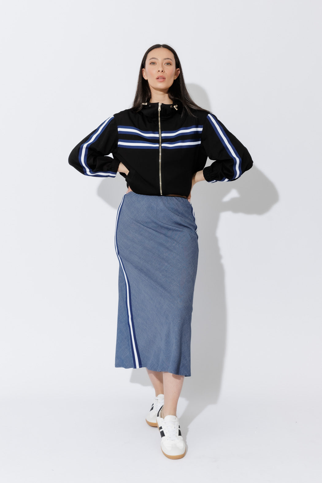 Chambray Sport Bias Skirt
