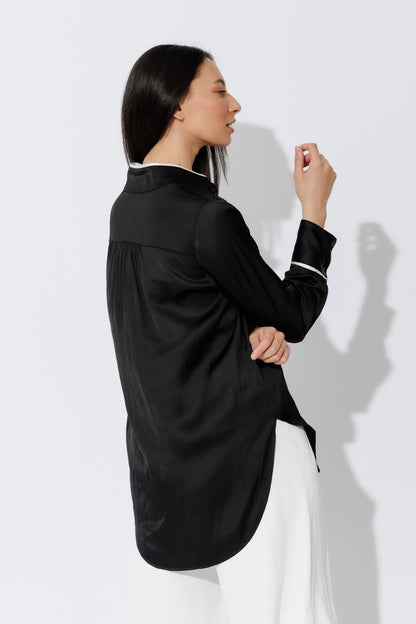 Black Trimmed Blogger Shirt