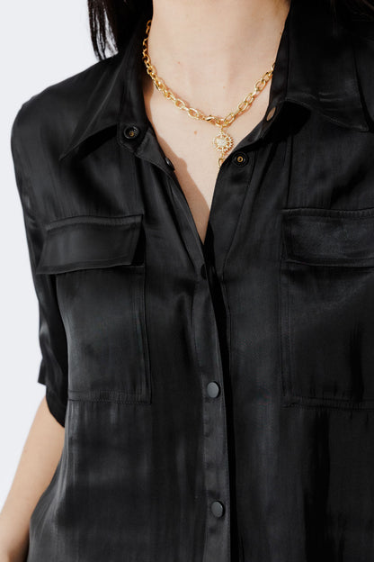 Black Silky Shirt