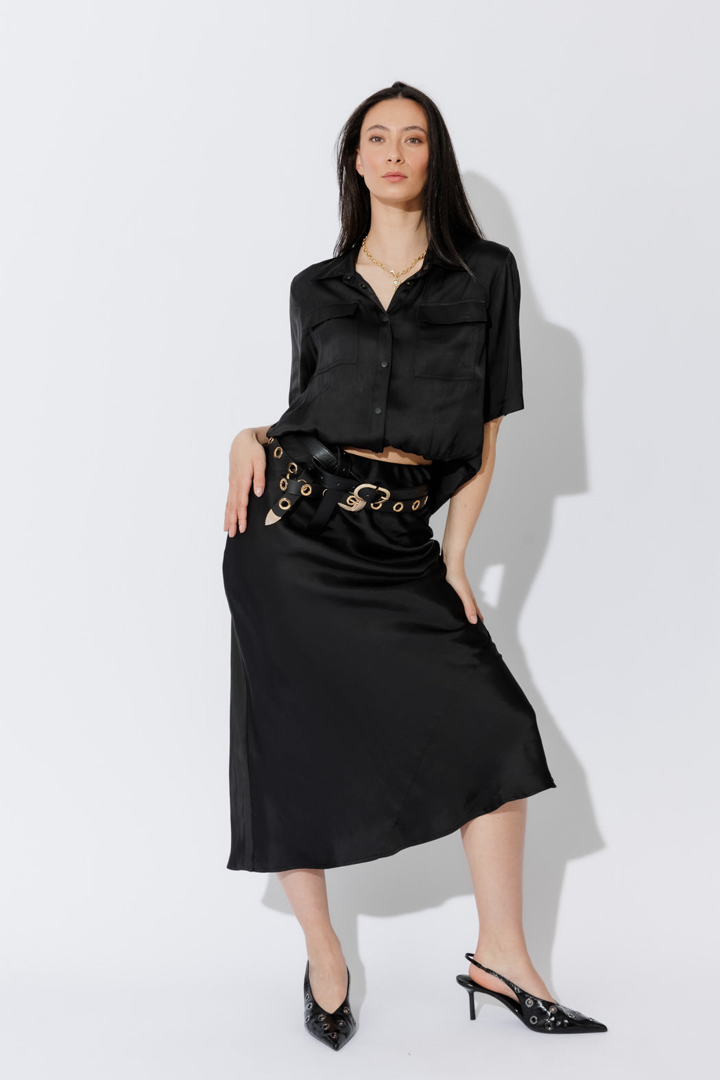 Black Silky Shirt