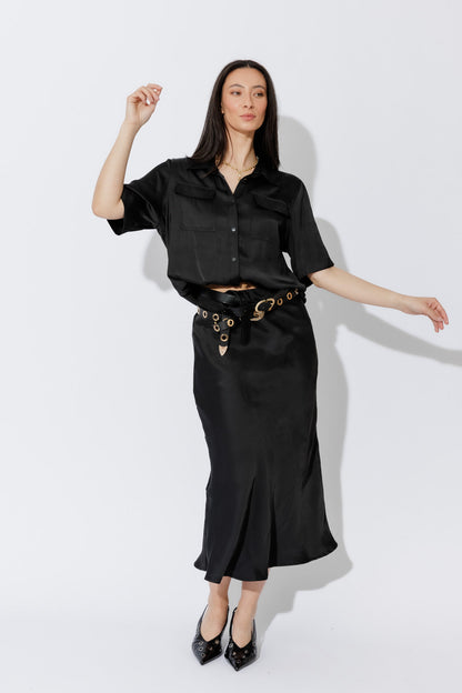 Black Silky Shirt