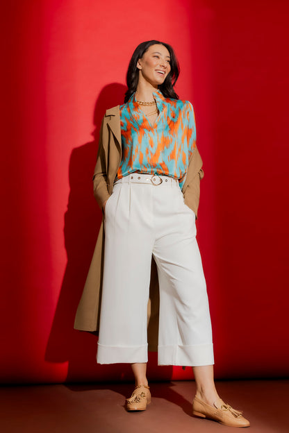 Aqua/Orange Milan Blogger Shirt