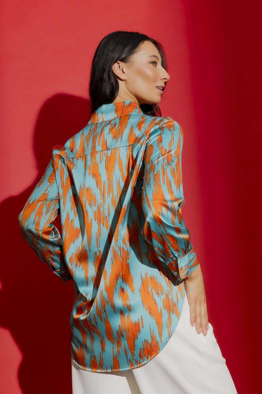 Aqua/Orange Milan Blogger Shirt