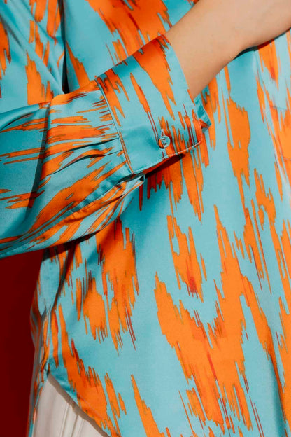 Aqua/Orange Milan Blogger Shirt