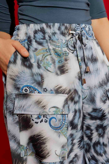 Blue Paisley Classic Cargo Culottes