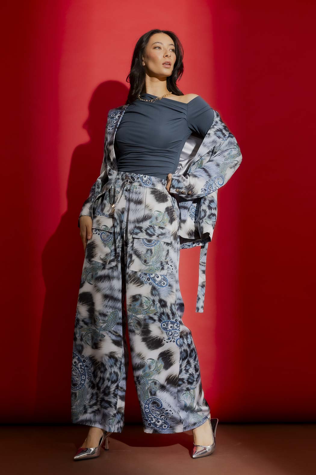 Blue Paisley Classic Cargo Culottes